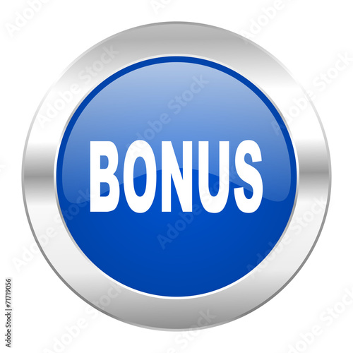 bonus blue circle chrome web icon isolated