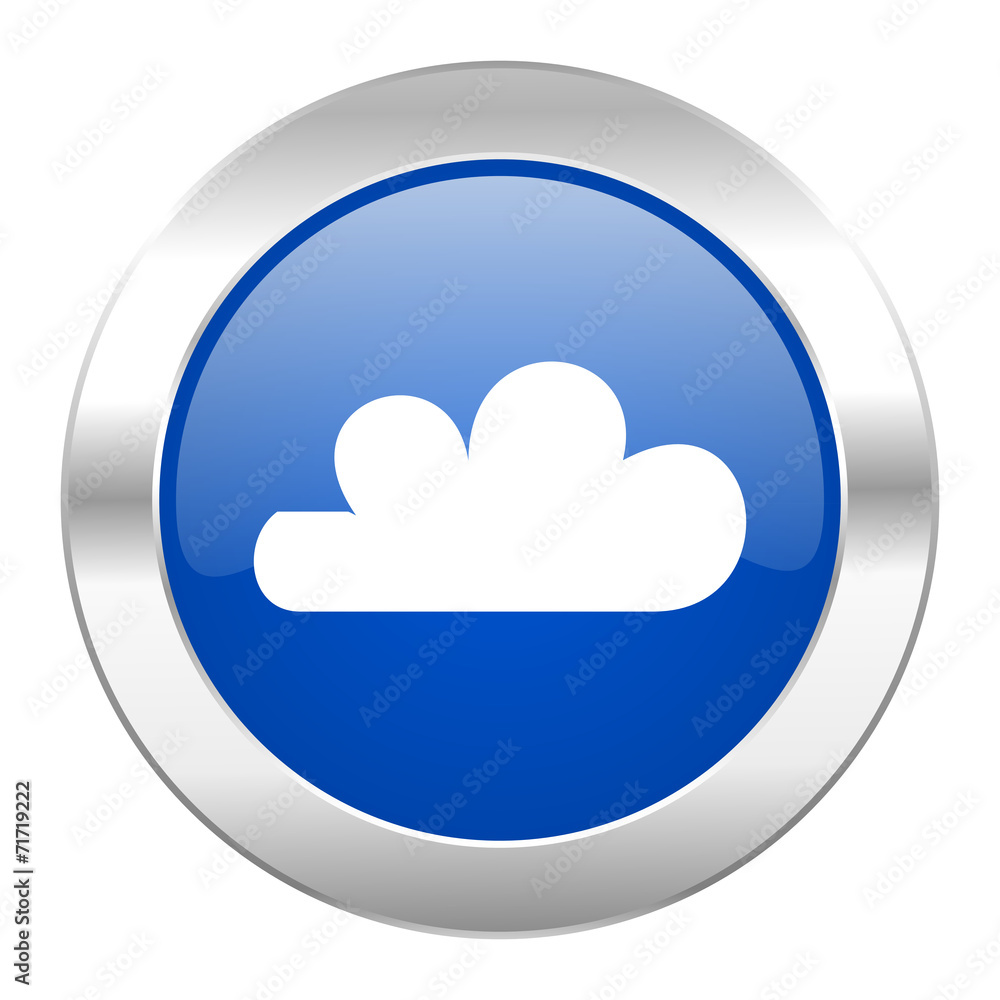 cloud blue circle chrome web icon isolated cloud blue circle chrome web icon isolated
