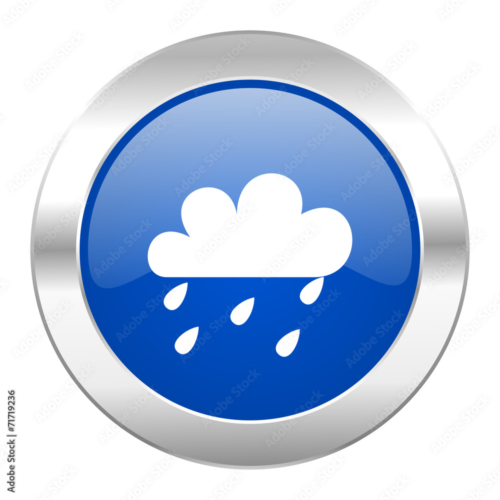 rain blue circle chrome web icon isolated rain blue circle chrome web icon isolated