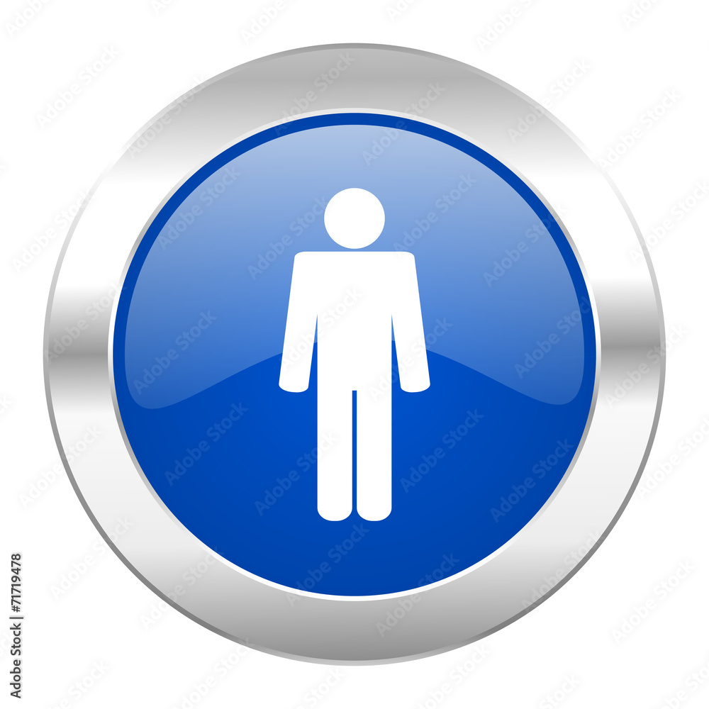 male blue circle chrome web icon isolated male blue circle chrome web icon isolated