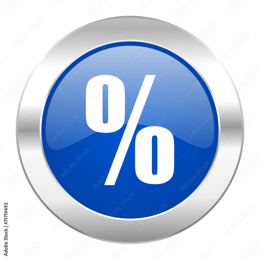 percent blue circle chrome web icon isolated percent blue circle chrome web icon isolated