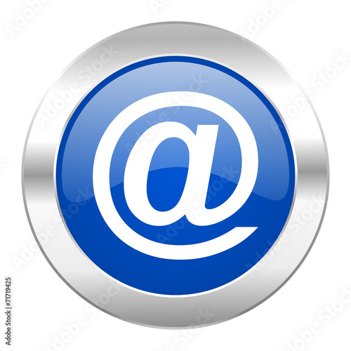 email blue circle chrome web icon isolated