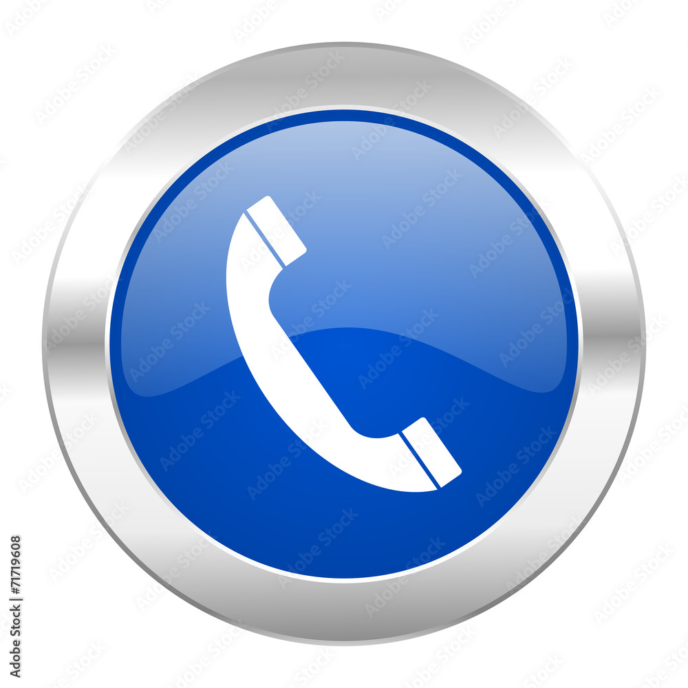 phone blue circle chrome web icon isolated phone blue circle chrome web icon isolated