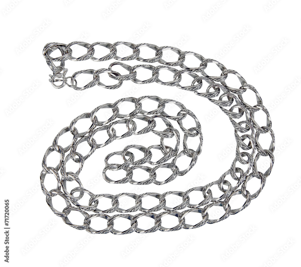 silver chain isolated on white silver chain isolated on white