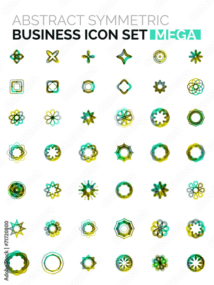 Flower, star shaped business icons Flower, star shaped business icons