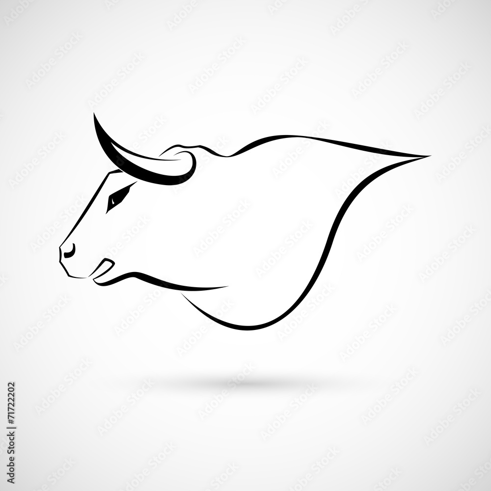 Bull Sign lines Design Bull Sign lines Design