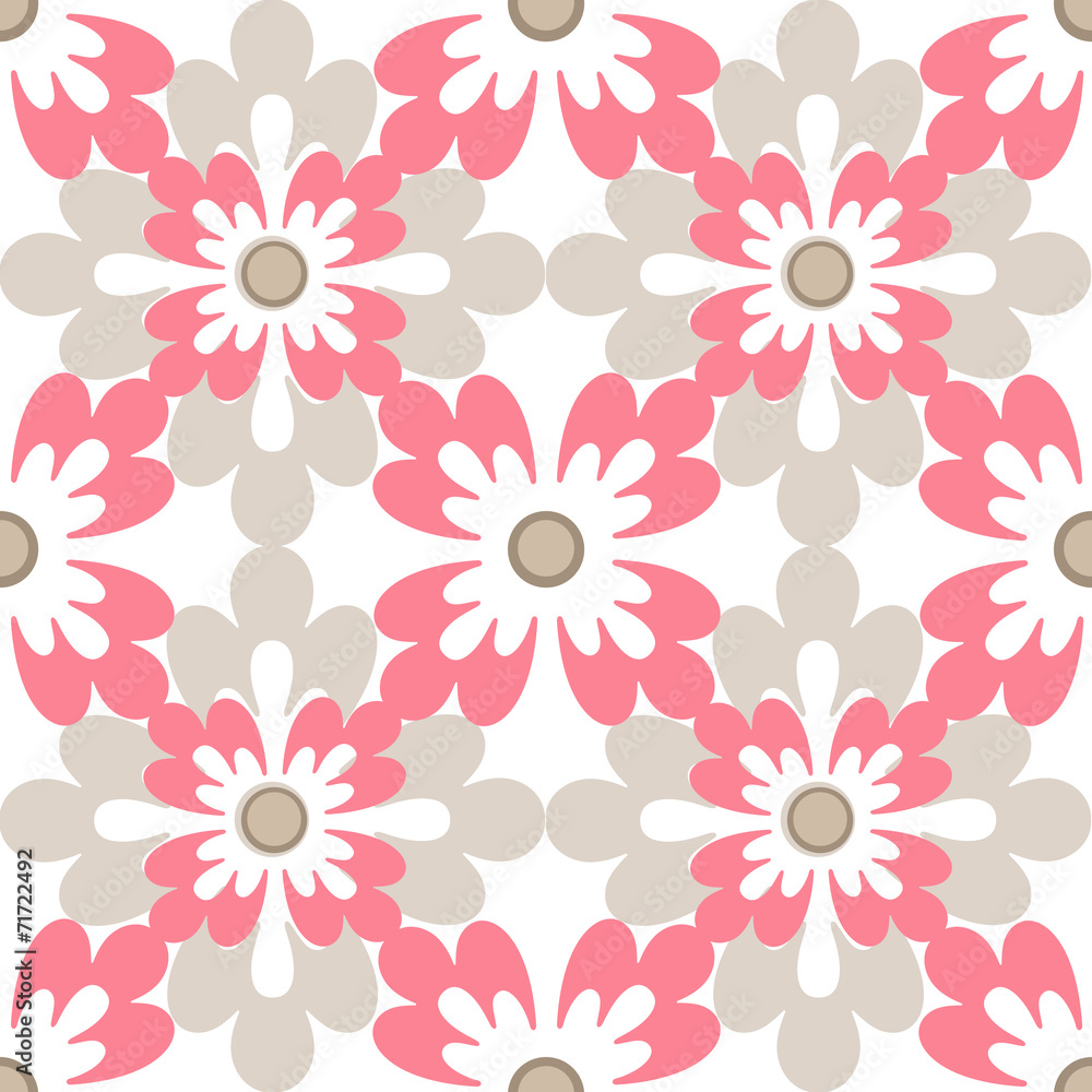 Floral seamless design pattern white texture background