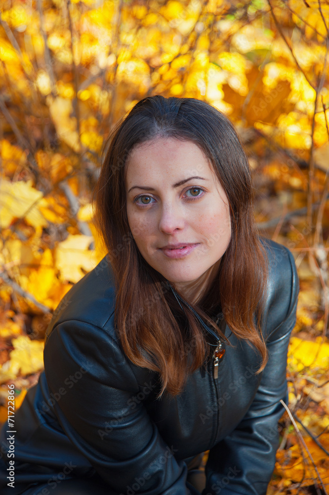 Woman enjoying autumn