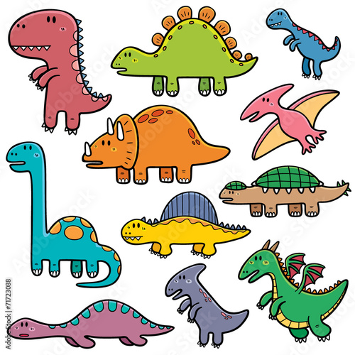 Vector illustration of Dinosaurs cartoon characters