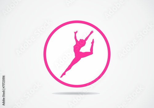 woman aerobic gymnasty fitness vector logo