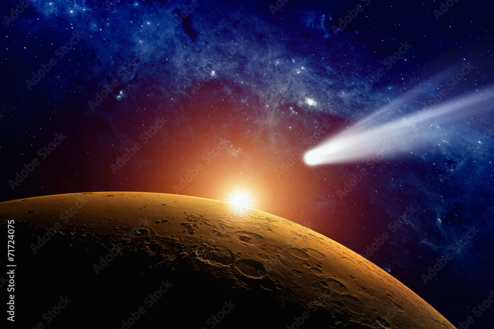 Comet approaching Mars