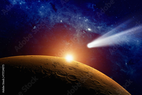 Fototapeta Naklejka Na Ścianę i Meble -  Comet approaching Mars
