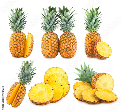 set of 6 pineapple images