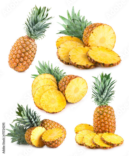 set of 6 pineapple images