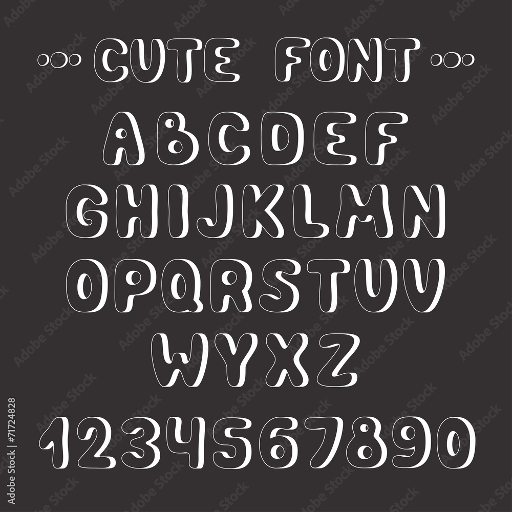 Simple monochrome hand drawn font. Complete abc alphabet set. Simple monochrome hand drawn font. Complete abc alphabet set.