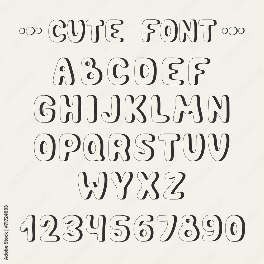 Simple monochrome hand drawn font. Complete abc alphabet set. Simple monochrome hand drawn font. Complete abc alphabet set.