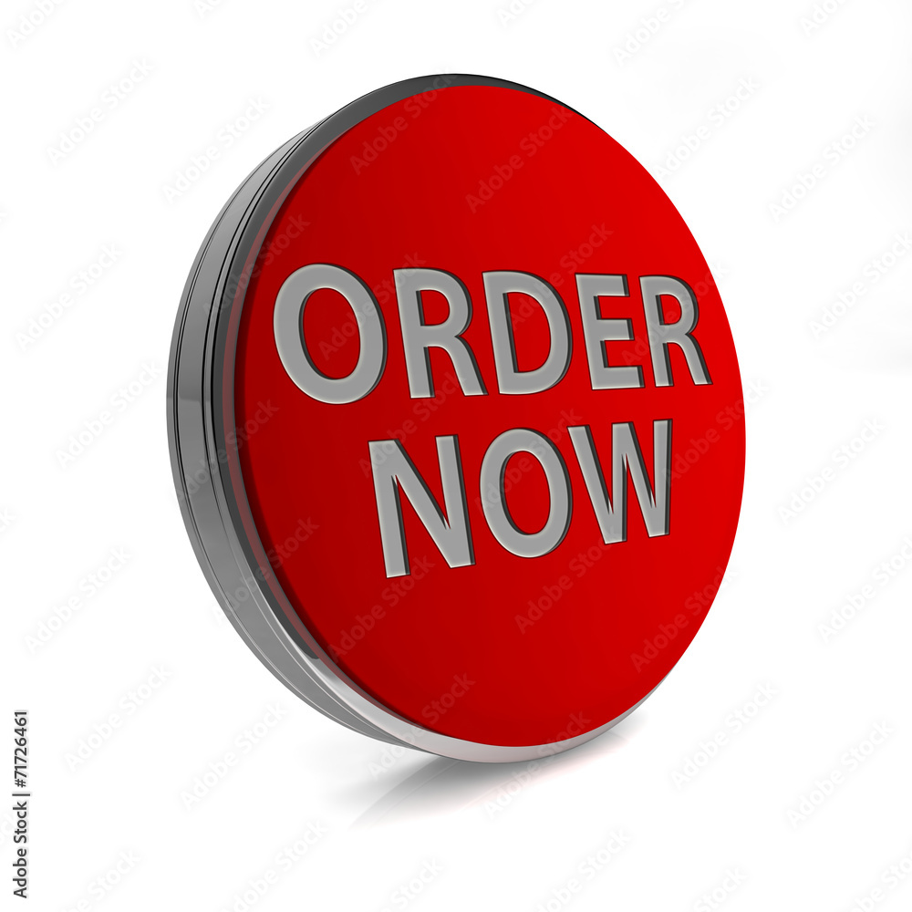 Order now circular icon on white background Order now circular icon on white background