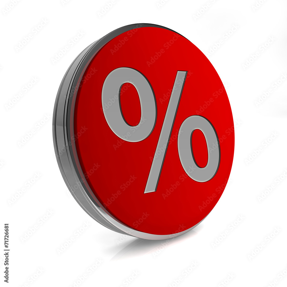 Percent circular icon on white background Percent circular icon on white background
