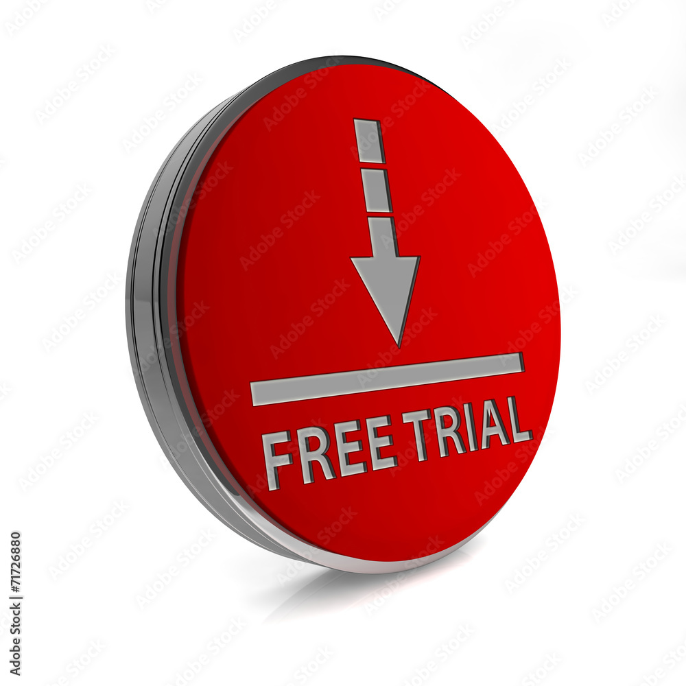 Free trial circular icon on white background Free trial circular icon on white background