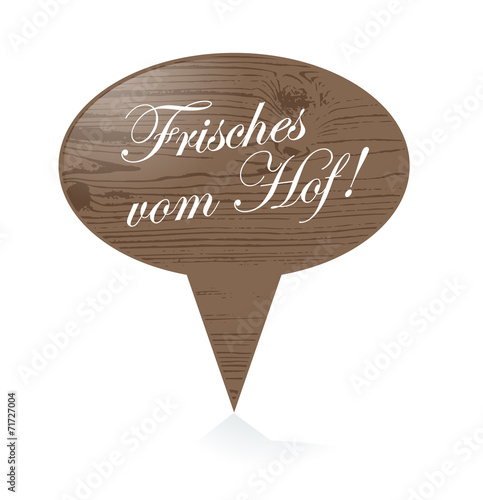 Holzschild, Frisches vom Hof