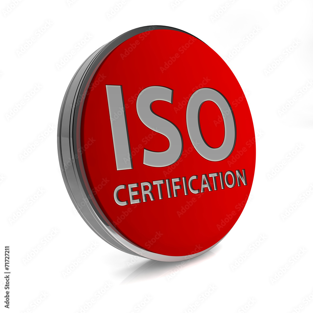 Iso certification circular icon on white background Iso certification circular icon on white background