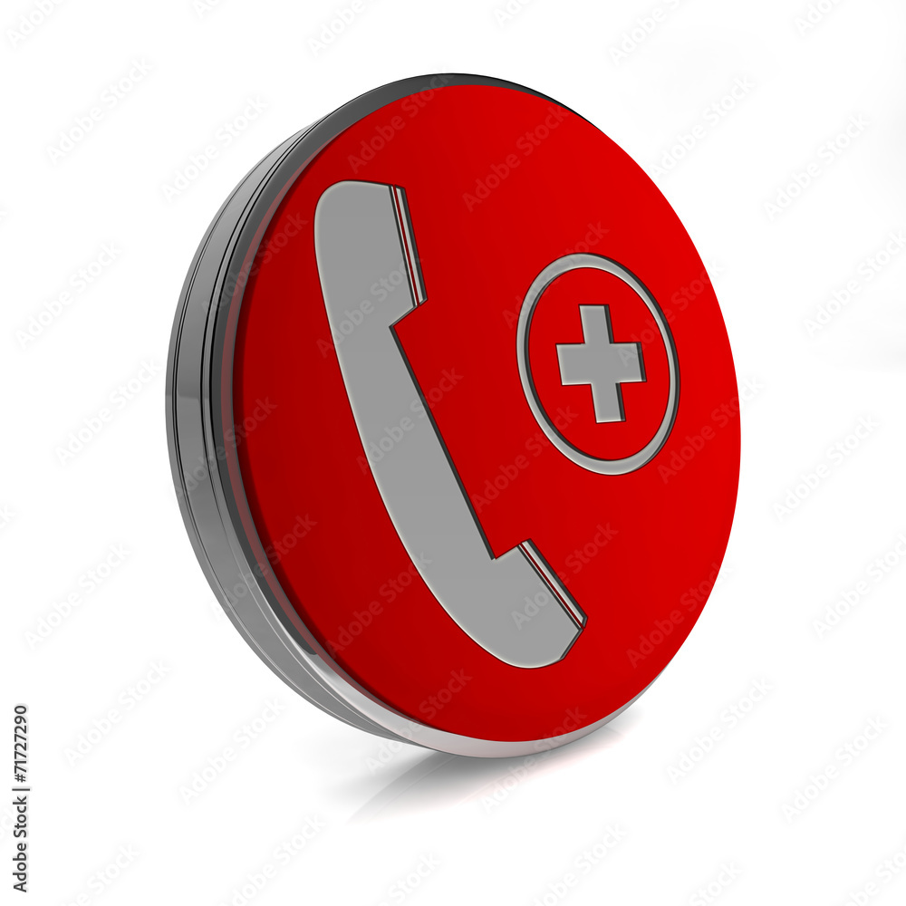 Emergency circular icon on white background Emergency circular icon on white background