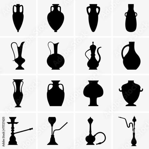 Amphoras, jugs, vases, hookahs