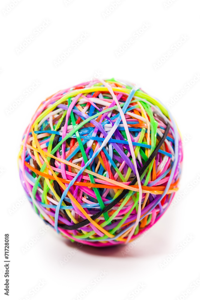 colorful wonder loom band rubber ball isolated on white colorful wonder loom band rubber ball isolated on white