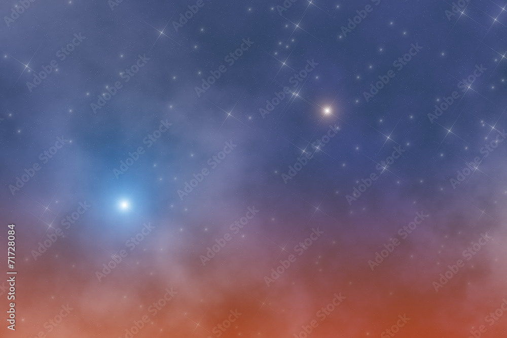 Stellar chaos with nebulosity around stars.