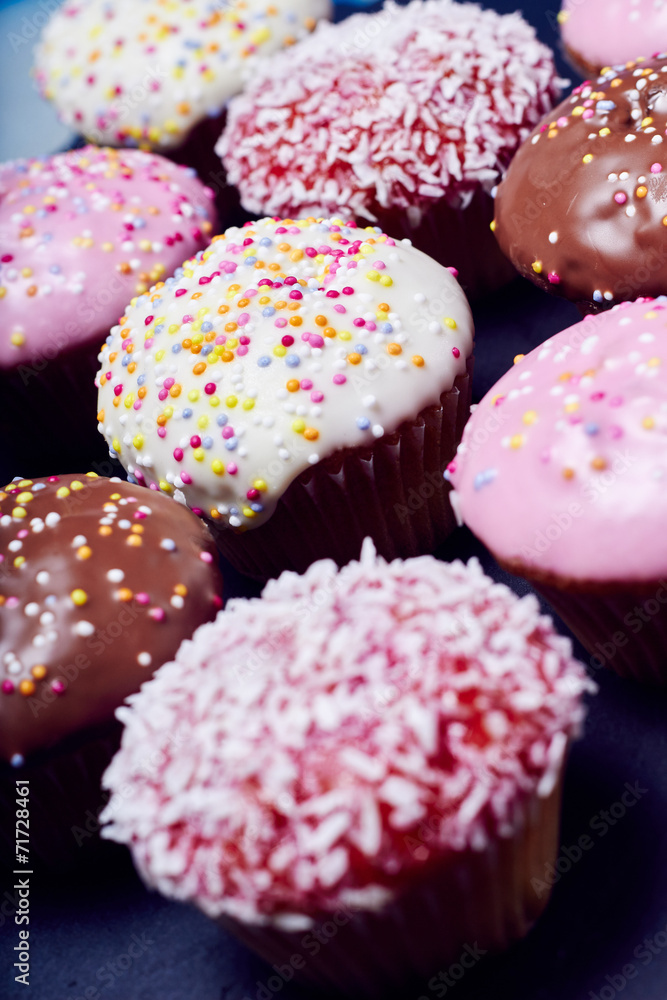 Close up view of cupcakes