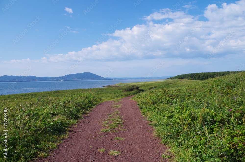 Fototapeta premium サロマ湖畔の散策路
