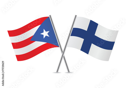 Free Download Finnish and Puerto Rican flags. Vector illustration. - GFXLoad