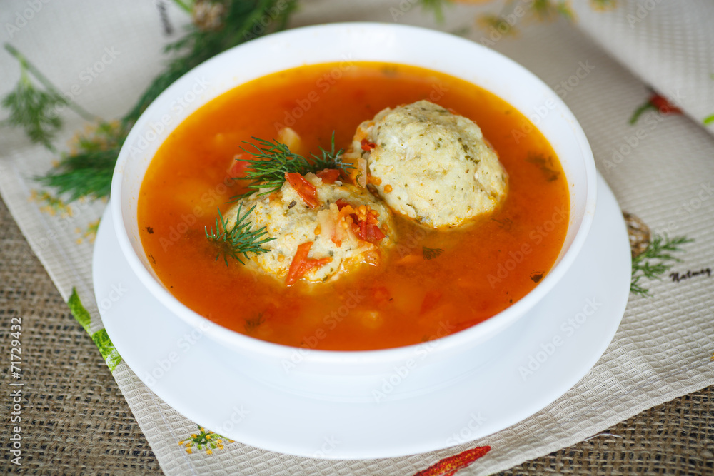 Tomato soup with meatballs Tomato soup with meatballs