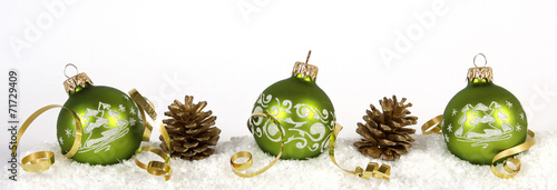 Green christmas balls