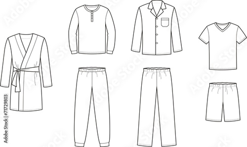 Vector illustration of men's sleepwear