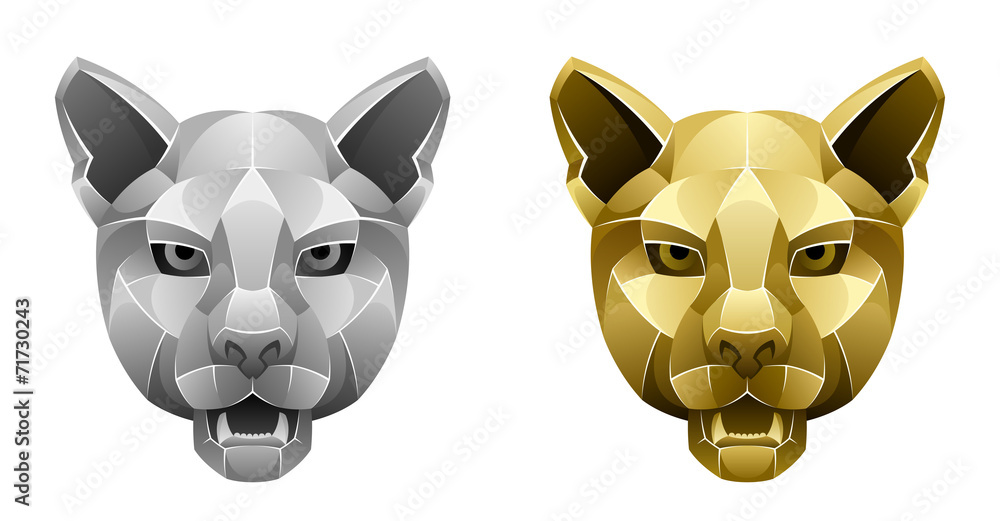 Fototapeta premium Metallic puma head