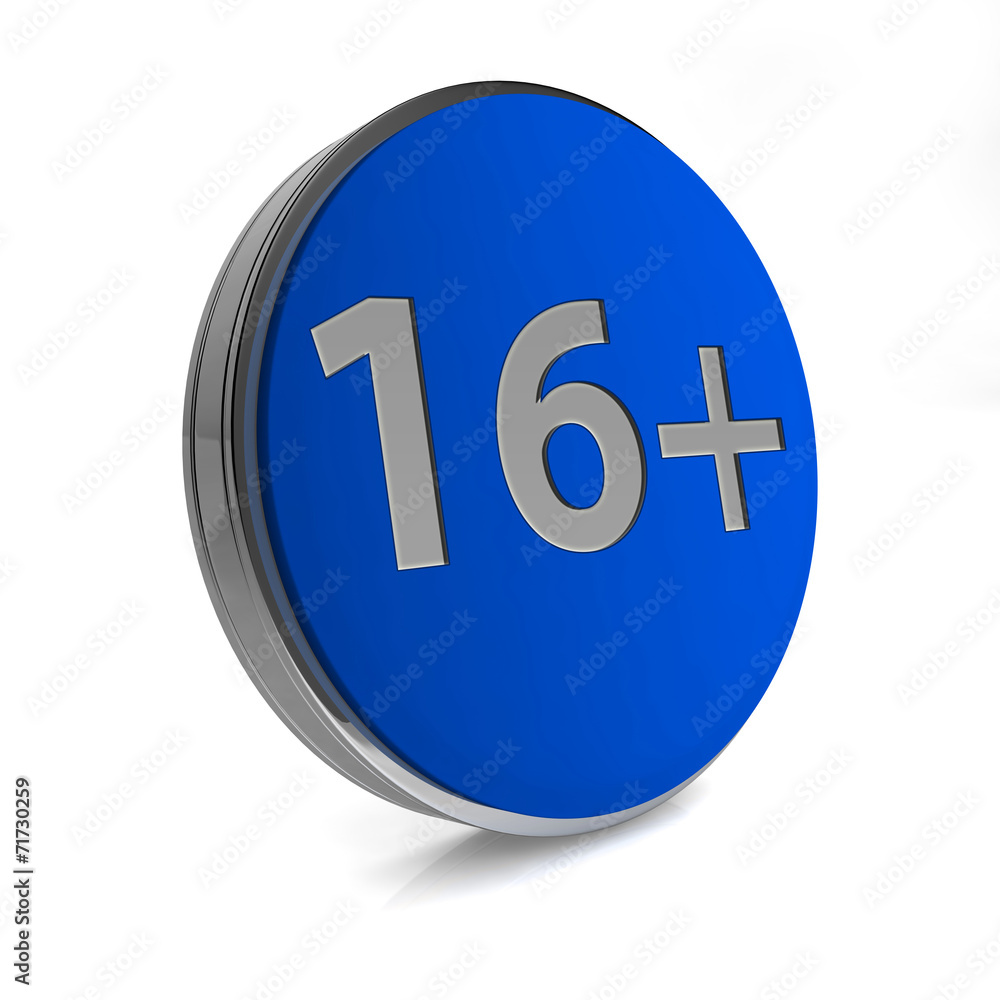 16+ circular icon on white background 16+ circular icon on white background