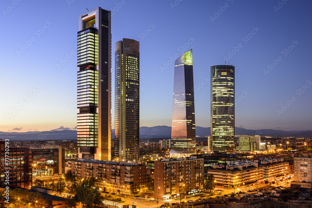 Madrid, Spain Financial District - obrazy, fototapety, plakaty 