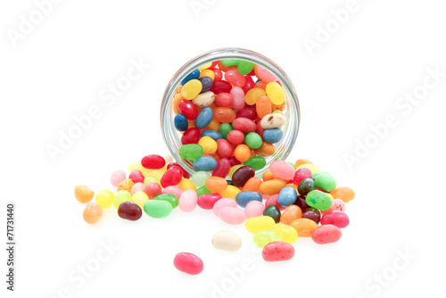 jelly beans with a glass jar