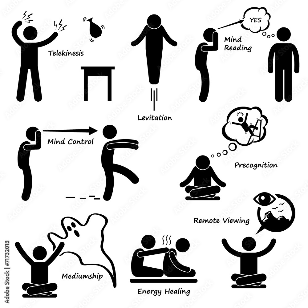 Fototapeta premium Psychic Power Sixth Sense Cliparts