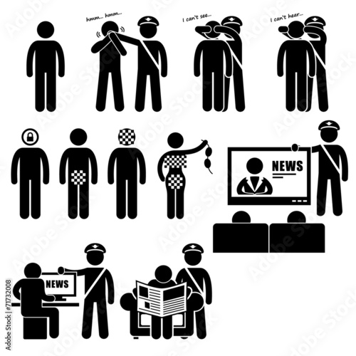 Censor Censorhip Government Media Restrictions Cliparts