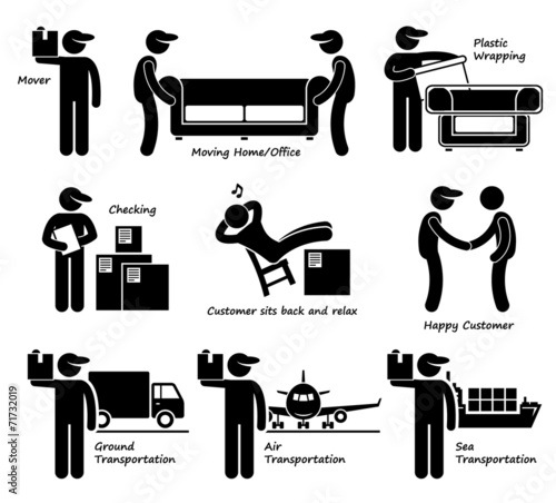 Mover Services Moving House Office Goods Logistic Cliparts