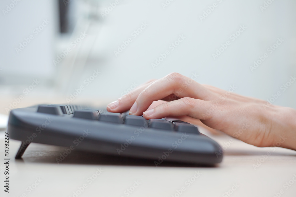 female hands on the keyboard female hands on the keyboard