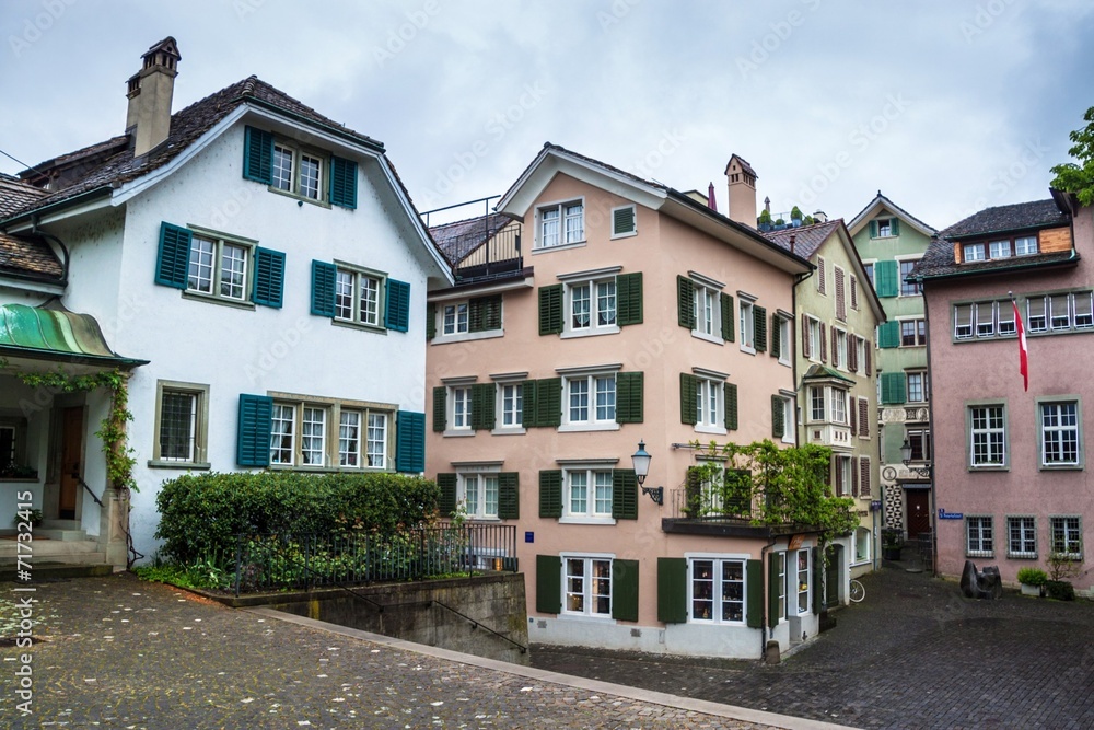 View of traditional houses in Zurich