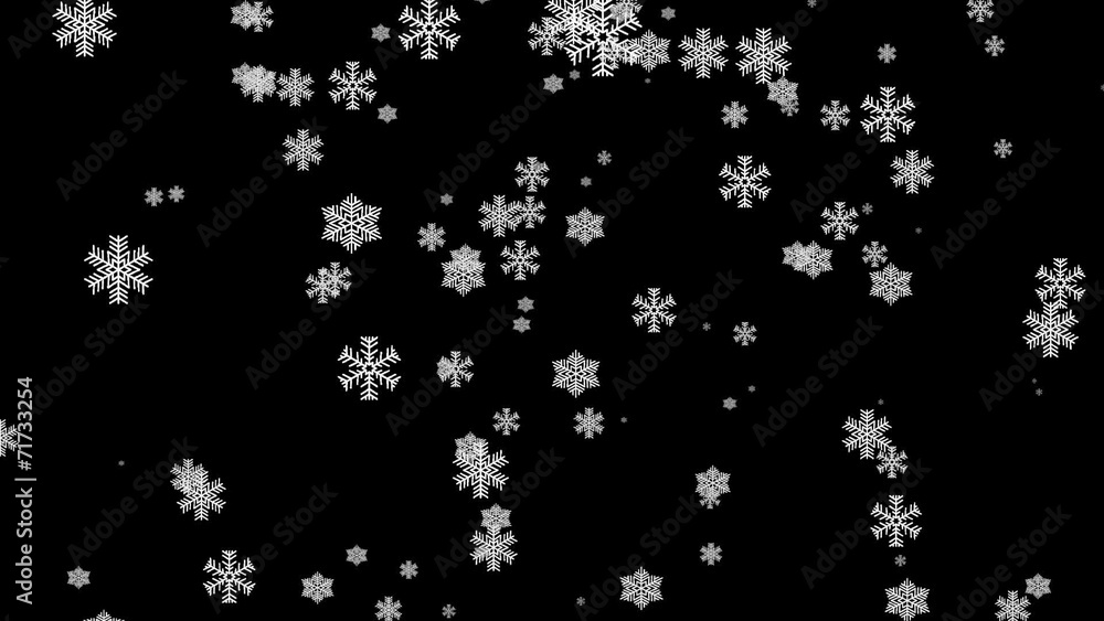 Snowflakes falling animation, isolated, alpha Snowflakes falling animation, isolated, alpha