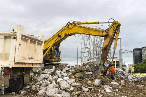 excavator in action