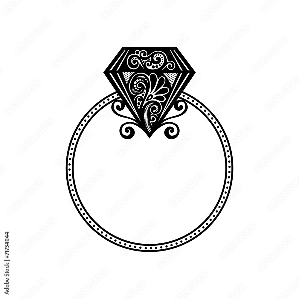 Vector Wedding Ring with Diamond. Will you marry me ring. Vector Wedding Ring with Diamond. Will you marry me ring.