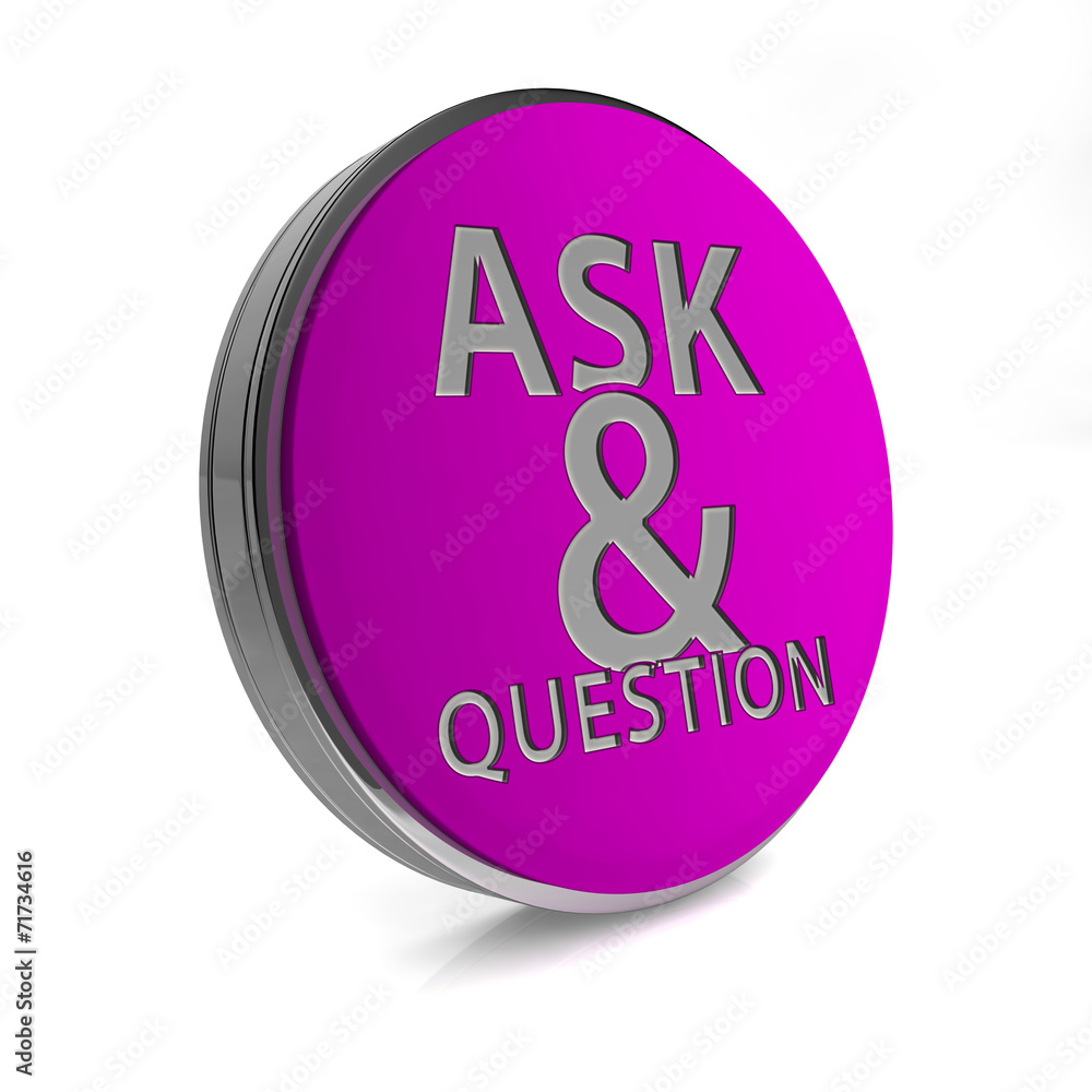 Q&A circular icon on white background Q&A circular icon on white background