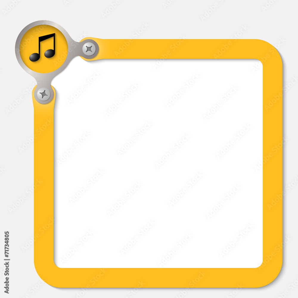 yellow frame for any text with music symbol yellow frame for any text with music symbol