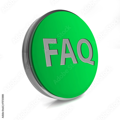 faq circular icon on white background